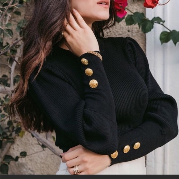 zara gold button sweater
